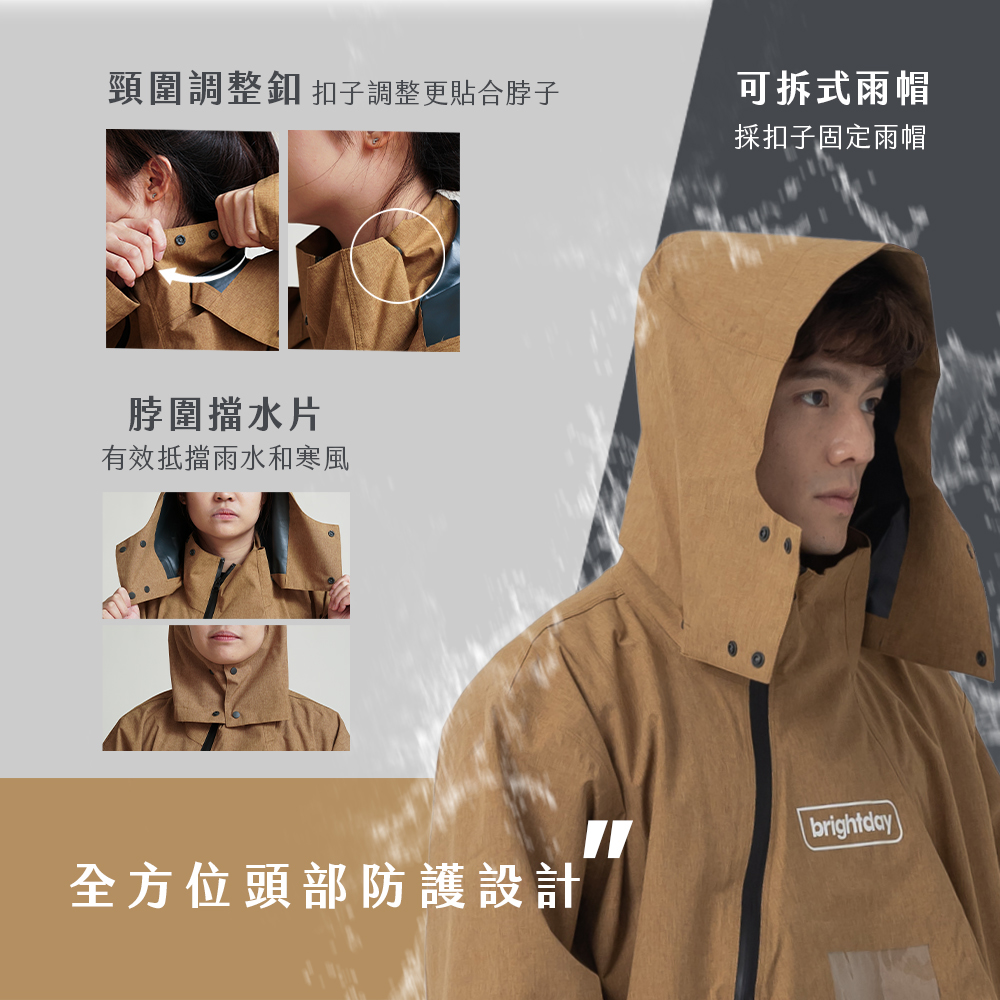 【Outperform 奧德蒙】ACE半斜開雙拉鍊防水透氣連身式雨衣 (天空藍) -  Webike摩托百貨